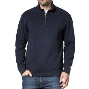 Rodd & Gunn Alton Sweatshirt Men Navy LG 1/4 Zip Pullover Embroidered Logo Knit